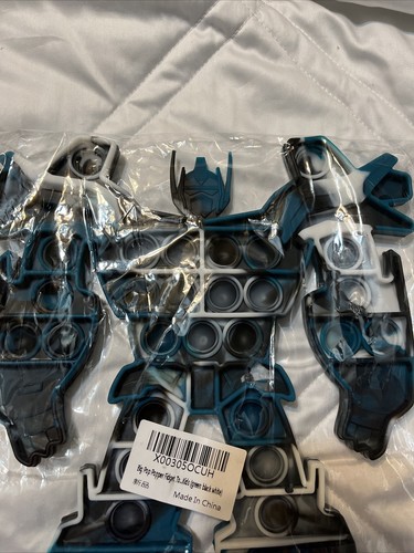Transformer-Big Pop Popper Fidget Toy-Jumbo Black/Aqua/White/Gray New - Picture 5 of 8