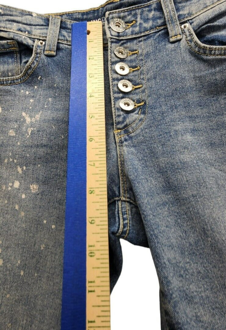 International Concepts  4/27 Core Denim Mid Rise Distressed Frayed     P091
