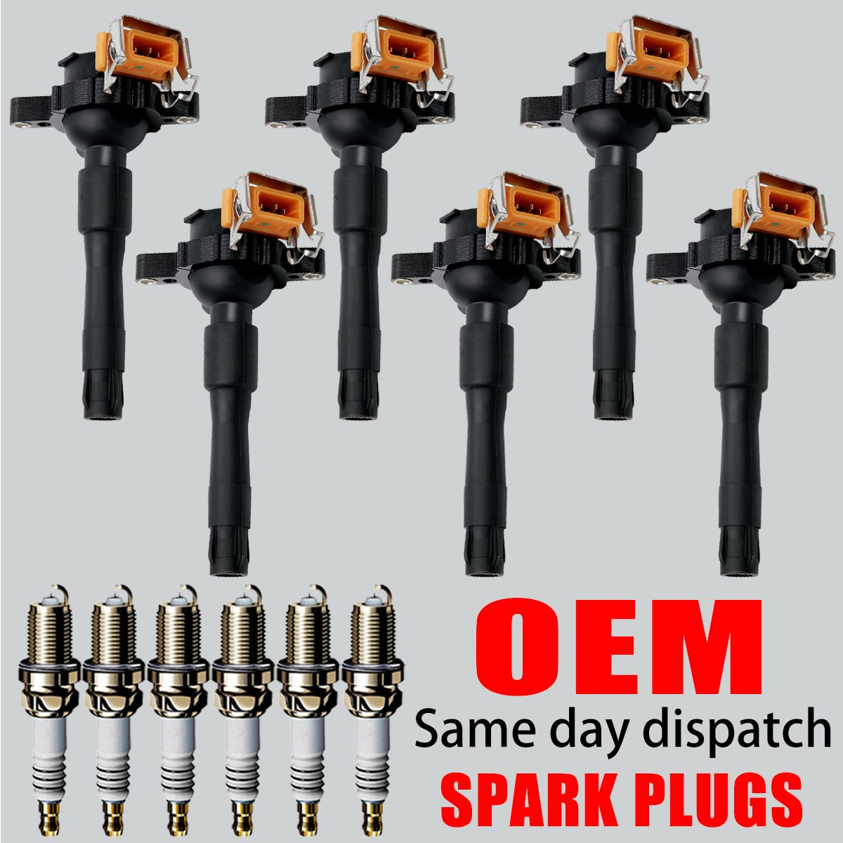 6X OEM Ignition Coil & Iridium Spark Plugs Kit for BMW 323 330 525 528 M3 Z3 X5 UF354