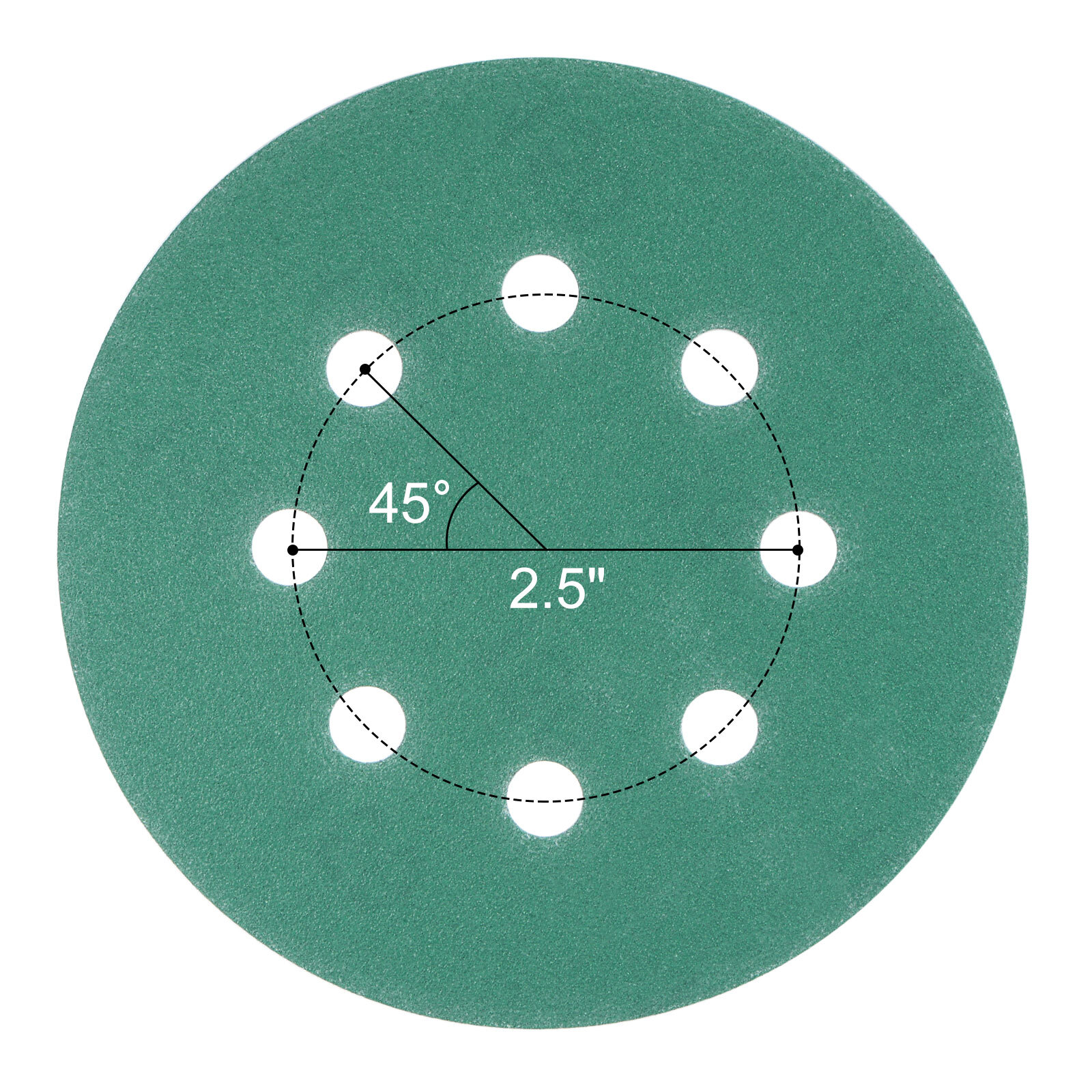 Green Film Sanding Disc 150 Grit 5" 8Hole Hook & Loop Backed Sandpaper 25pcs eBay