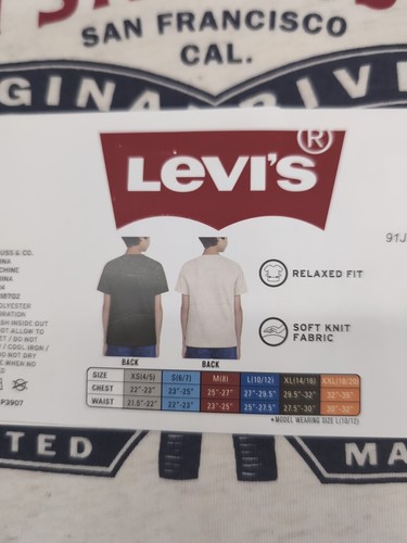 Levi's Boys 2 Pack Short-Sleeve Tees Size XXL Green/Oatmeal 18/20 - Picture 4 of 4