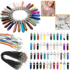 Chakra Crystal Pendulum Quartz Stone Pendant Healing Gemstone Necklace