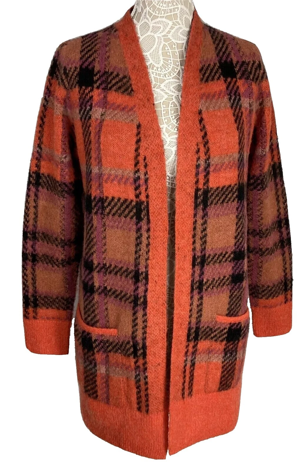 Wool Checked Cardigans for Women