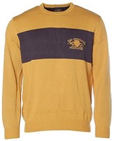 Kitaro Herren Pullover Strick Rundhals -Headquarters- M Gelb/Navy K1703