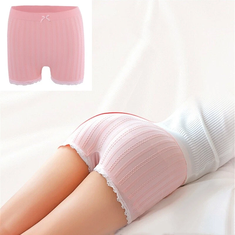 2x Pantalones Cortos de Encaje a Rayas Torcidas Bloomers Boxers Panty Ropa Interior Lolita Para Mujer Foto 3 de 4