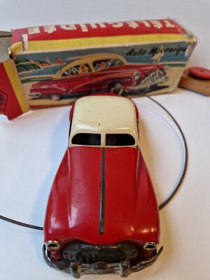 Jouet Ancien Wamoo En Tôle - Voiture Mécanique Filoguidée Joustra - Boîte D'origine