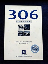 Peugeot 306 Crystal prices & equipment brochure 11.1998