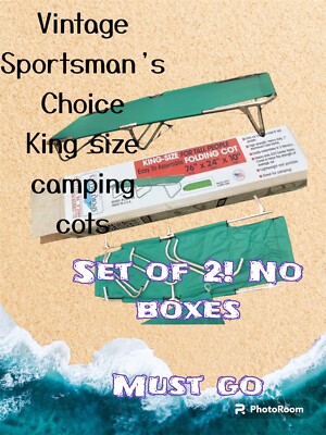 Sportsman's Choice Camp Tall King Sz Folding Cot W/ Bag 420 Denier Set Of 2