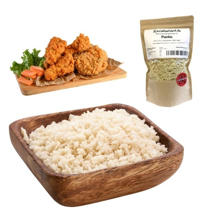 Asiafoodland Premium Panko harina de cesta pan de cesta 275 g sin aceite de palma crujiente crujiente