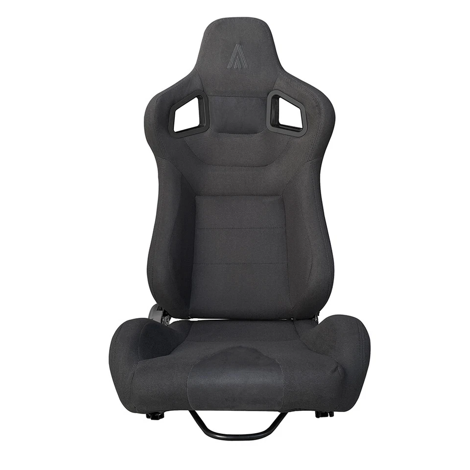 PAR de asientos de carreras de tela negra Tanaka reclinables con deslizadores para BMW B Foto 2 de 4