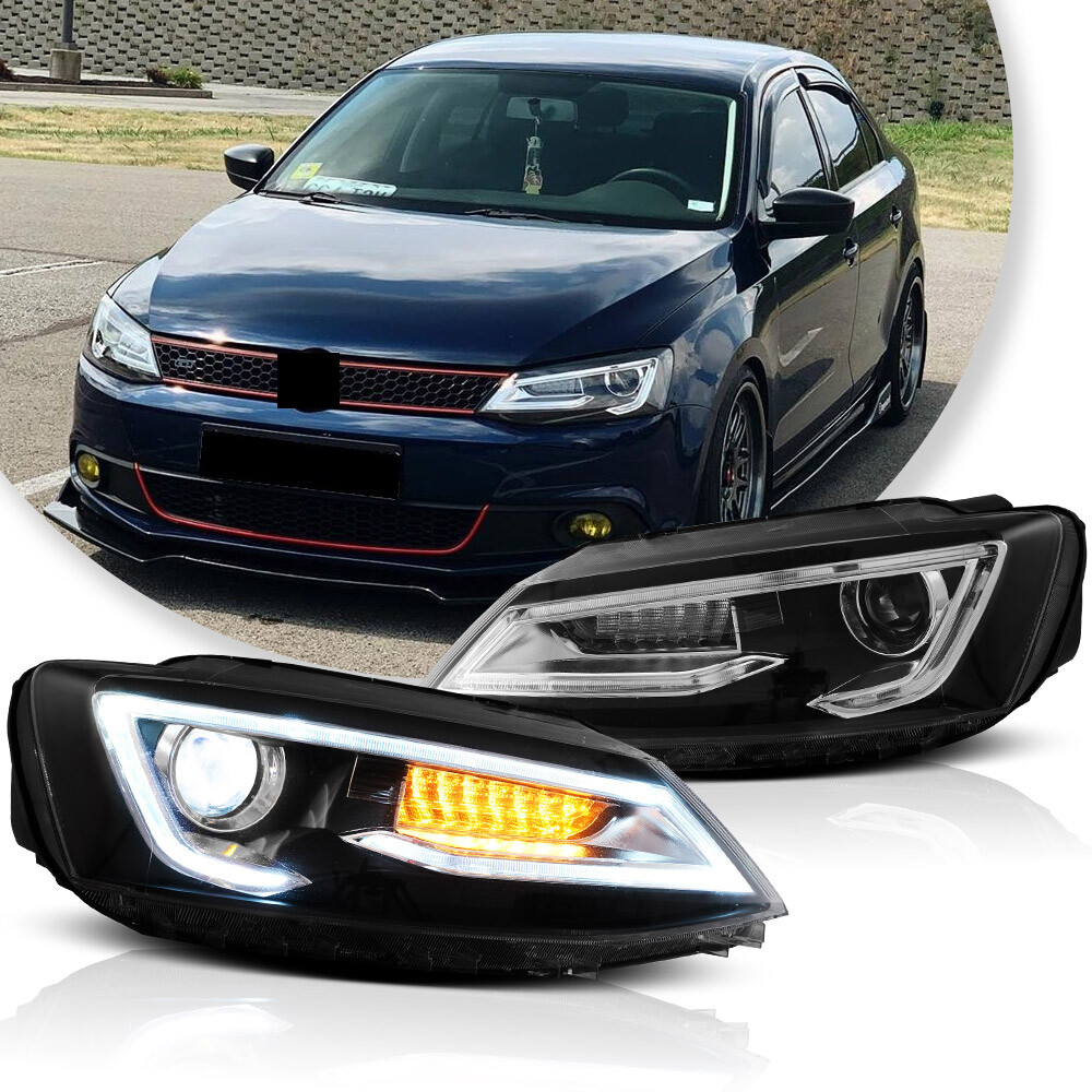 VLAND LED Headlights with DRL Sequential Turn Signal for 2011-2018 VW Jetta MK6