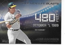 2015 Topps Update Baseball Tape Measure Blasts Jose Canseco Athletics