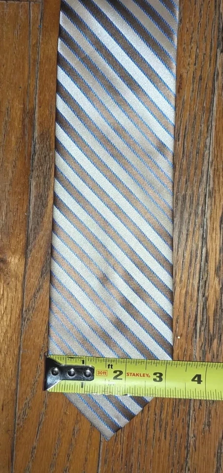 Corbata de diseñador Steve Harvey Collection hecha a mano 100 % seda para hombre 58” X 3,25” rayas Foto 3 de 4