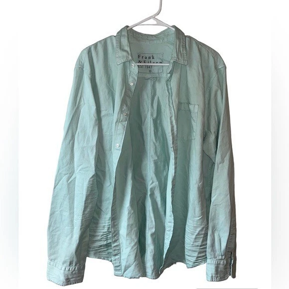 Men's Frank and Eileen Luke Distressed Button Down Shirt Mint