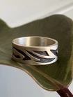 Vintage Sterling Solid 925 Silver Wide Band Ring 8size 8.3mm Wide