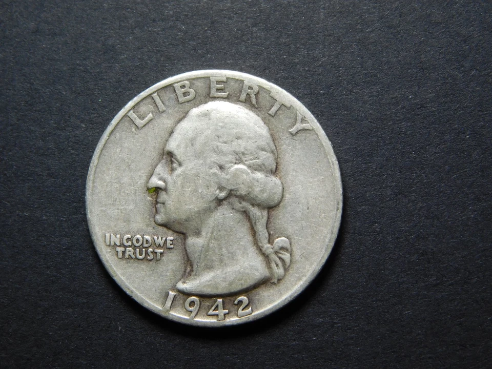 US COINS  1942-S DOUBLE DIE DD WASHINGTON QUARTER - Image 2 of 4