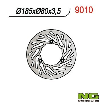 Disque de frein arrière NG Rieju 50 80 125 dimensions 185x80x3.5mm pour moto
