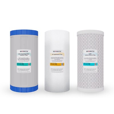 3 BB 10''x4.5'' Whole House Sediment + GAC + CTO Cleaner City Water Filter Set
