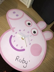 peppa pig wooden clock
