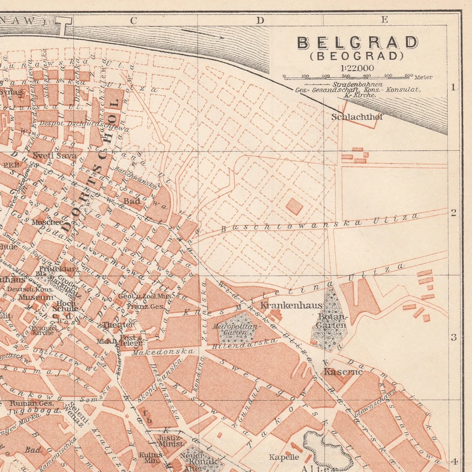 Mapa de Belgrado Београд мапа Beograd Mapa Mapa original mapa de la ciudad 1934 SERBIA Foto 2 de 4
