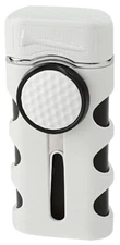 White Matte Vector Caddie Single Flame Jet Torch Cigar Butane Lighter - 9312