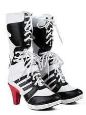 DC Comics Suicide Squad Harley Quinn Cosplay Boots Wig Shoes COS Costume Hot