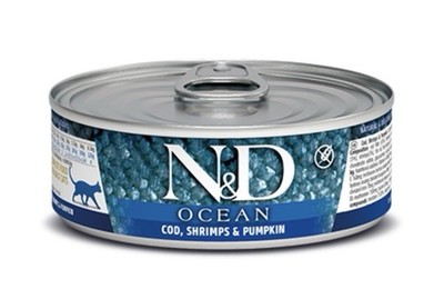 Farmina N/D Ocean Cod, Shrimp & Pumpkin Canned Cat Food. 24/2.8oz cans