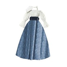 Women's Victorian Pioneer Costume Dress Civil War Prairie Colonial Large Blue