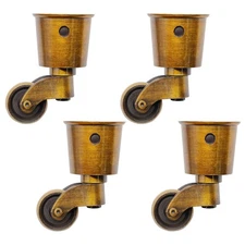 4Pcs Antique Brass Caster Cups, 65.5Mm/2.58Inch round Caster Wheels