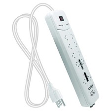 10-Outlet, 2-USB Port, Coax 3500-Joule Surge Protector Power Strip 8 ft Cord