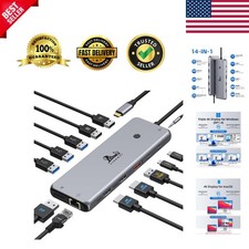 13-in-1 USB C Docking Station - Triple Display, 10Gbps Fast Data Transfer