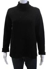 Oak + Fort Womens Black Mock Neck Pullover Sweater Long Sleeve Size S