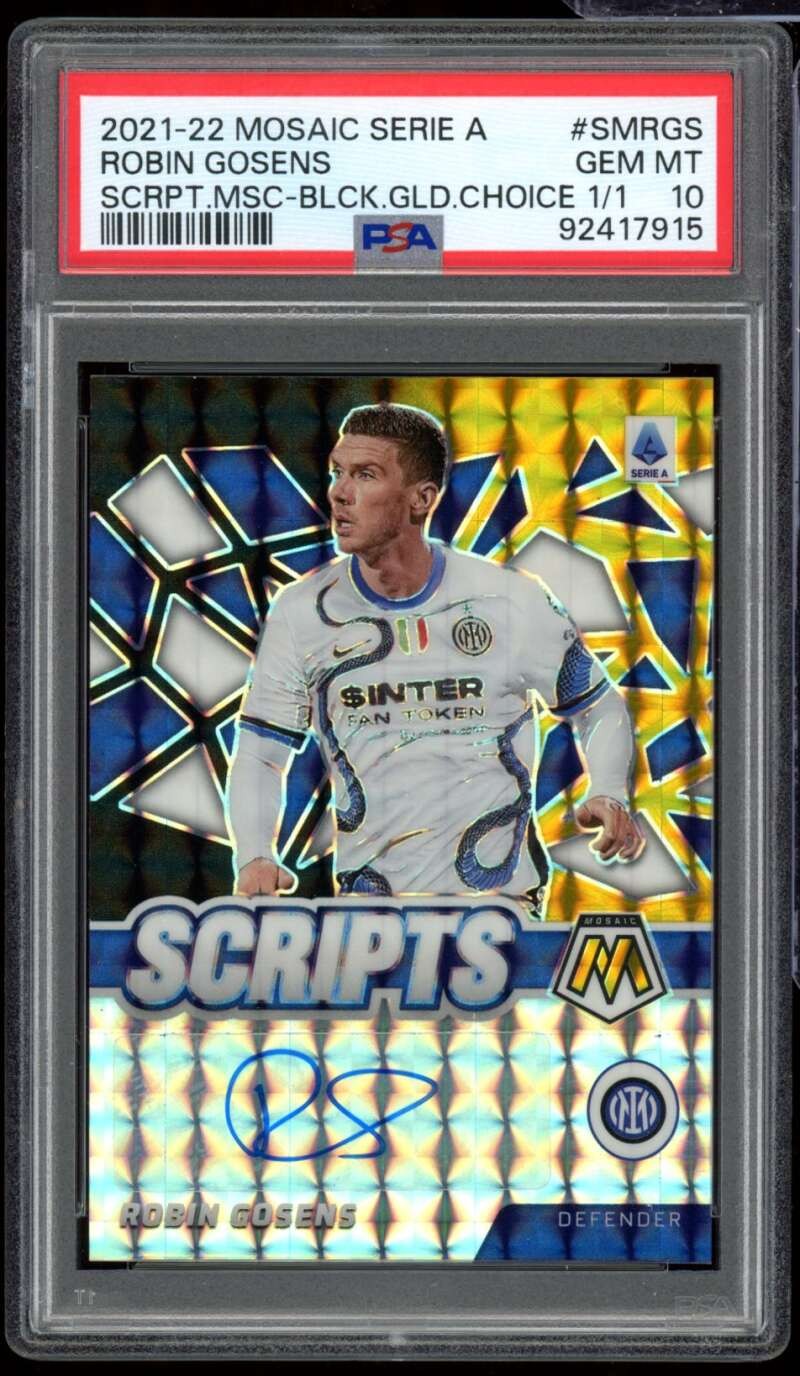 Robin Gosens Card 2021-22 Mosaic Scripts Black Gold Choice (1/1) #smrgs PSA 10