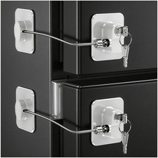 2 Pack Fridge Locks with Keys, Refrigeratorfor Door Lock Kids, Baby and Adult...