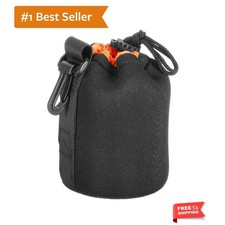 3.3" x 5.5" Neoprene Lens Pouch - DSLR Camera Lens Case, Water Resistant, Bla...