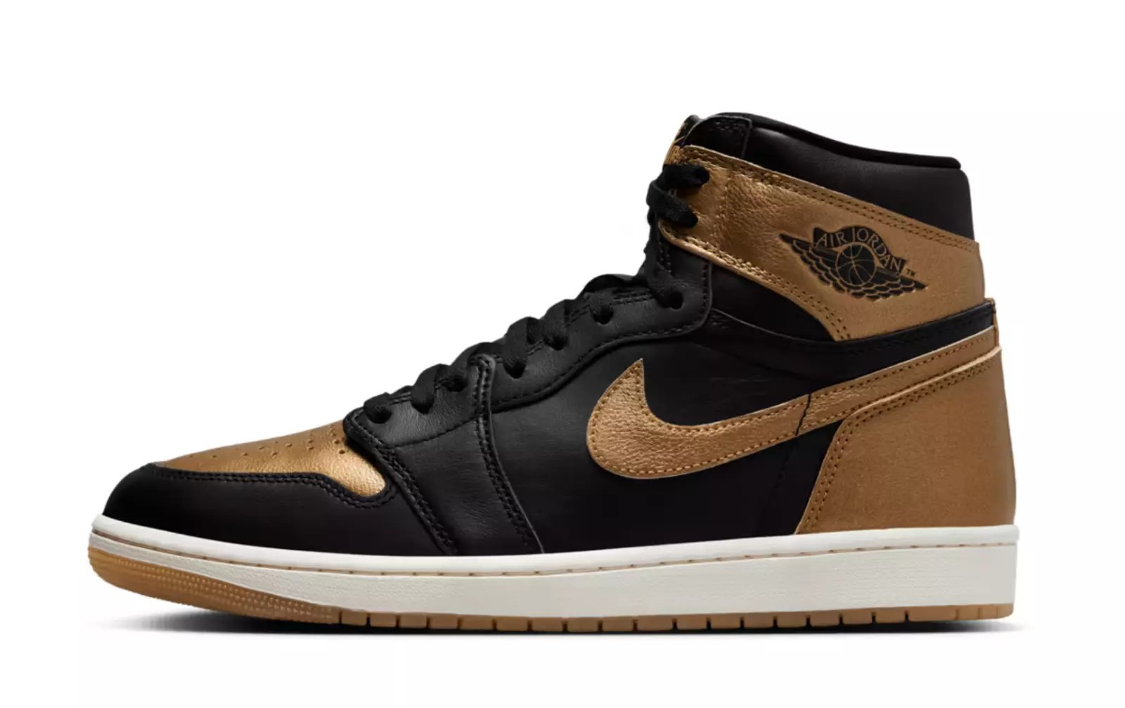 Nike Air Jordan 1 High OG Black Metallic Gold DZ5485 071 Fashion Shoes