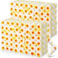 300 Pcs 4 Inch Mini Paint Roller Cover 1/2" Nap Small Microfiber Roller Covers H