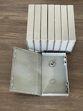 Lot of 8 Gray VHS Tape Storage Cases Empty Clamshell Full Sleeve with Hubs