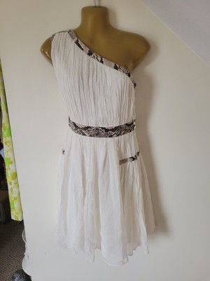 Diane Von Furstenberg Emlyn Dress Ivory Faux Snake Trim 6