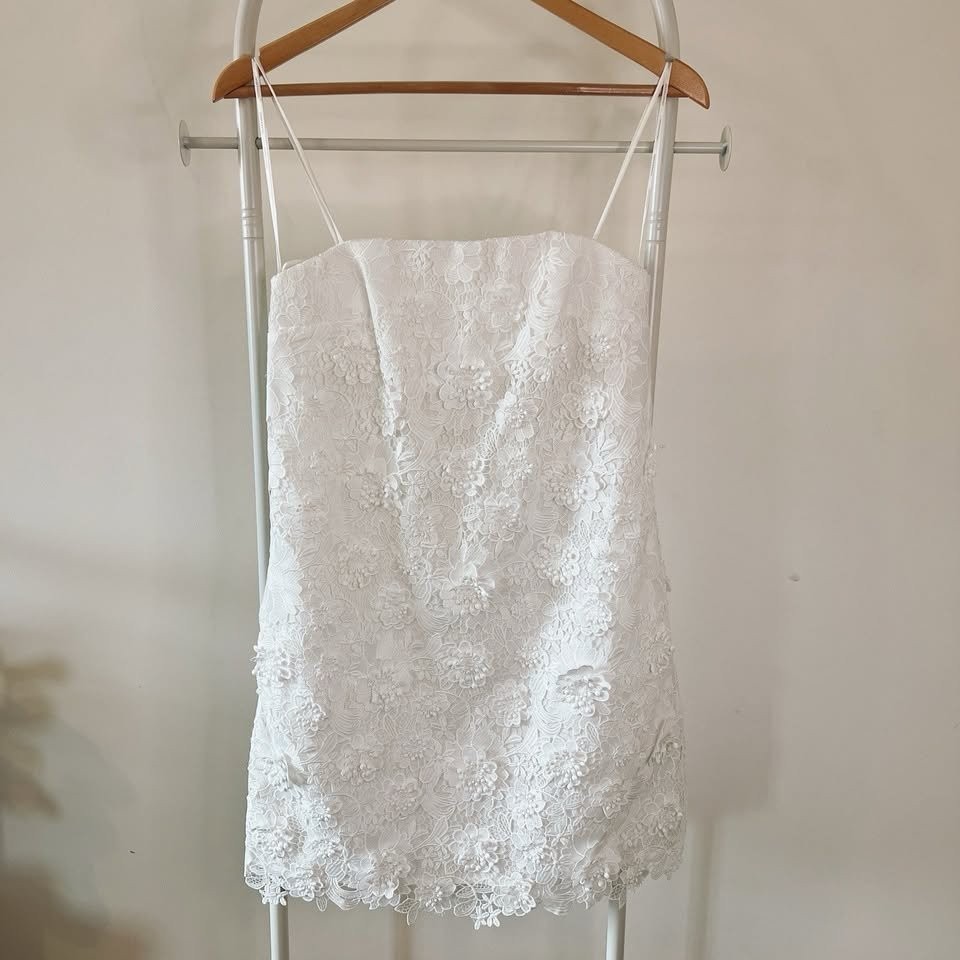 Zimmermann Raie Lace Mini Dress 0 / AU 8 / US 4 White Bridal Wedding Cocktail image 6