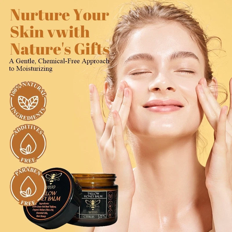 Organic Grass-Fed Beef Tallow Balm with Raw Honey - Citrus Skin Moisturizer - Image 3 of 4