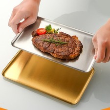Parties Picnics Stainless Steel Tray Outdoor Picnic Plate Food Contact Safe