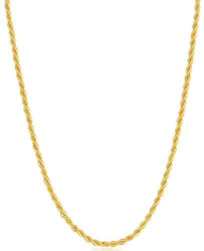 Gold Plated Necklace for Men, 2.5mm Mens Chain Necklace, 18K Gold Plated Stai...
