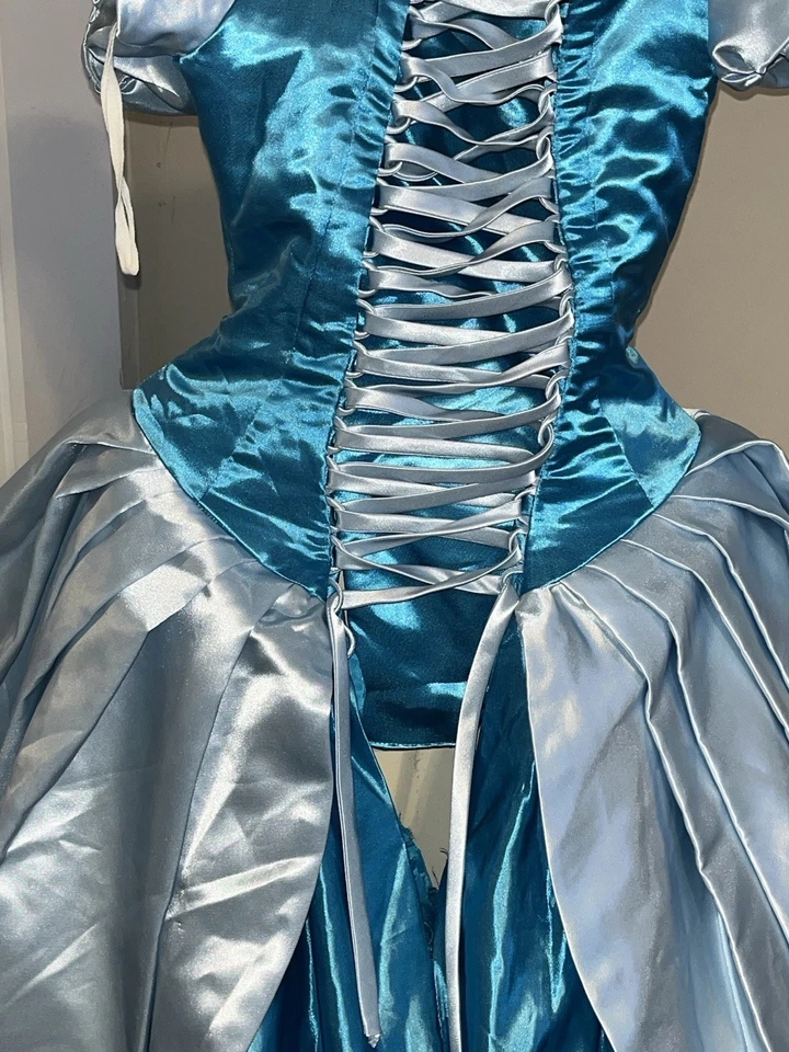 Cinderella Cosplay Adult Dress Costume Lace Up Corset Back Small Size 2 4 6 WOW - Image 3 of 4