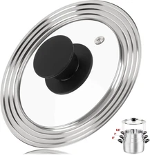Universal Lid for Pots, Pans and Skillets, Fits 6.5, 7 and 8 Inch Cookware, Repl