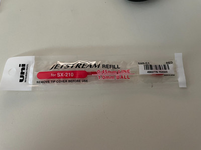 uni-ball Tintenrollermine SXR-C1 for SX-210 JETSTREAM 0,45mmLine/1,0mm Ball rot 