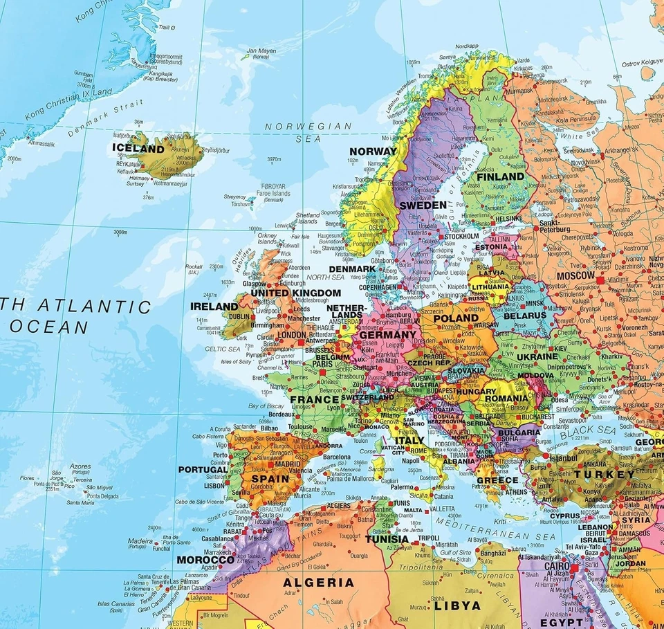 Mapa De Pared De Estados Unidos USA Mapas Mundo Internacional 46 X 80 pulgadas. - Image 3 of 4