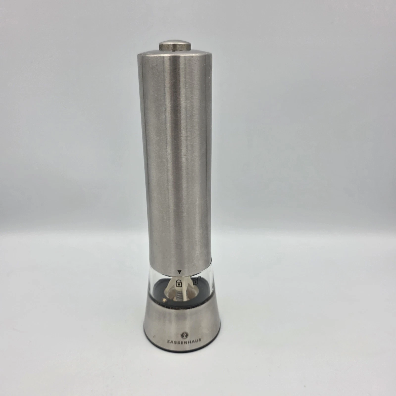 Zassenhaus Gera Battery Operated Pepper Mill Grinder Steel Germany 8” (#2)