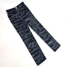 y2k Moschino black and gray 2000 print jeans