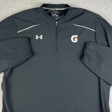 Under Armour Pullover Mes XL Gatorade Logo 1/4 Zip Lightweight Tech Black Jacket